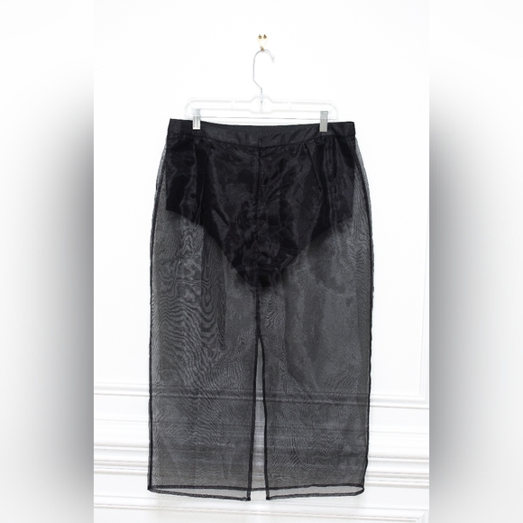 NWT Anthropologie Sunday in Brooklyn Sheer Skirt Midi Size L 90s Minimalist - Picture 8 of 12